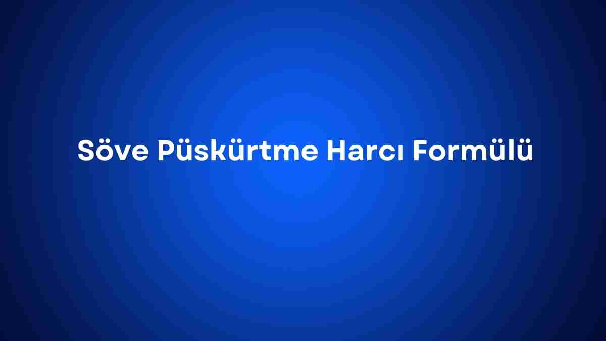 Söve Püskürtme Harcı Formülü